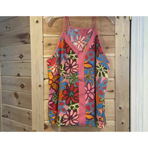 Women's Floral Tank Top XL festival, boho